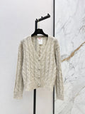 Cable Knit V-Neck Cardigan