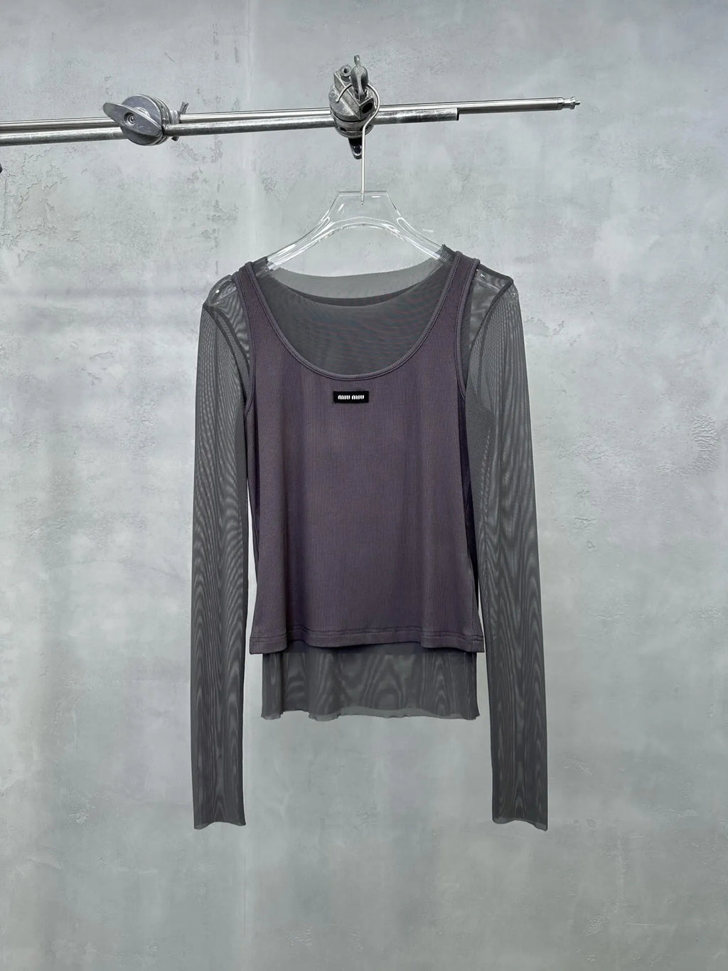 Mesh Sleeve Twin Set Top