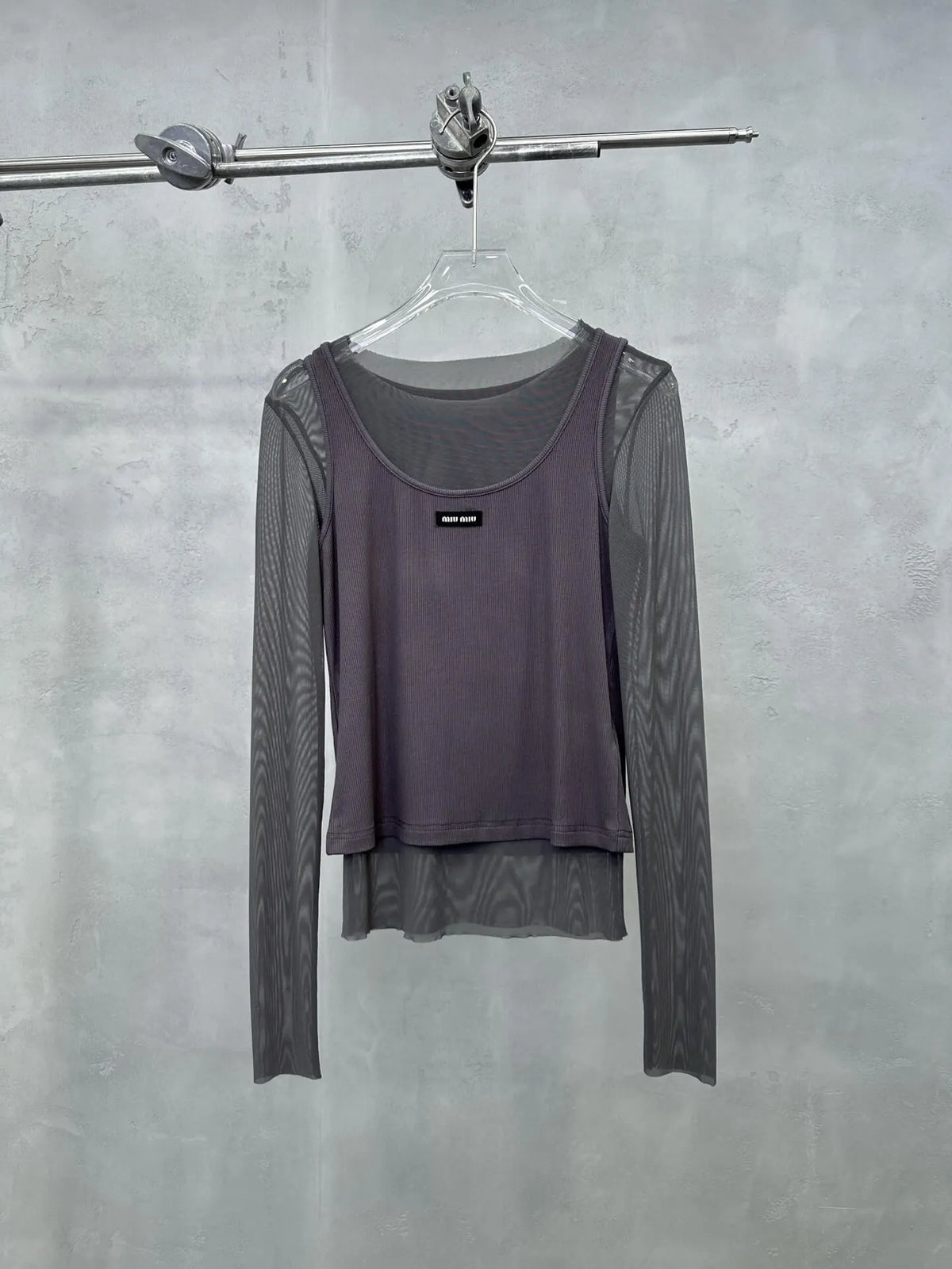 Mesh Sleeve Twin Set Top