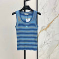Lyocell Striped Knit Vest
