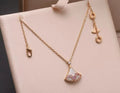 Colored Diamond Inlay Mother-of-Pearl Necklace
