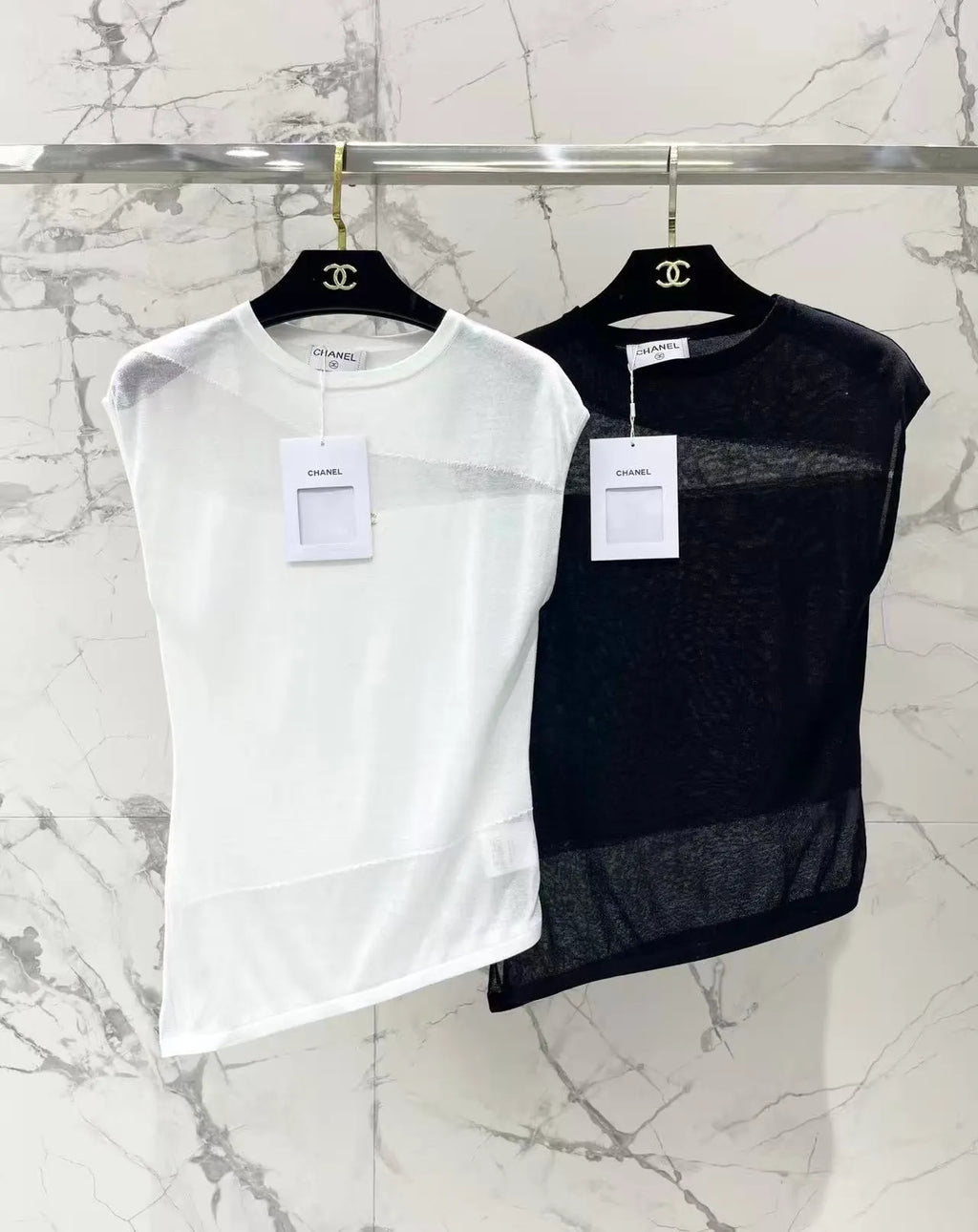 Sheer Asymmetric Sleeveless Top