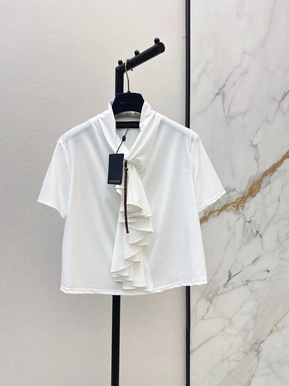 Layered Frill Elegant Short Sleeve Shirt