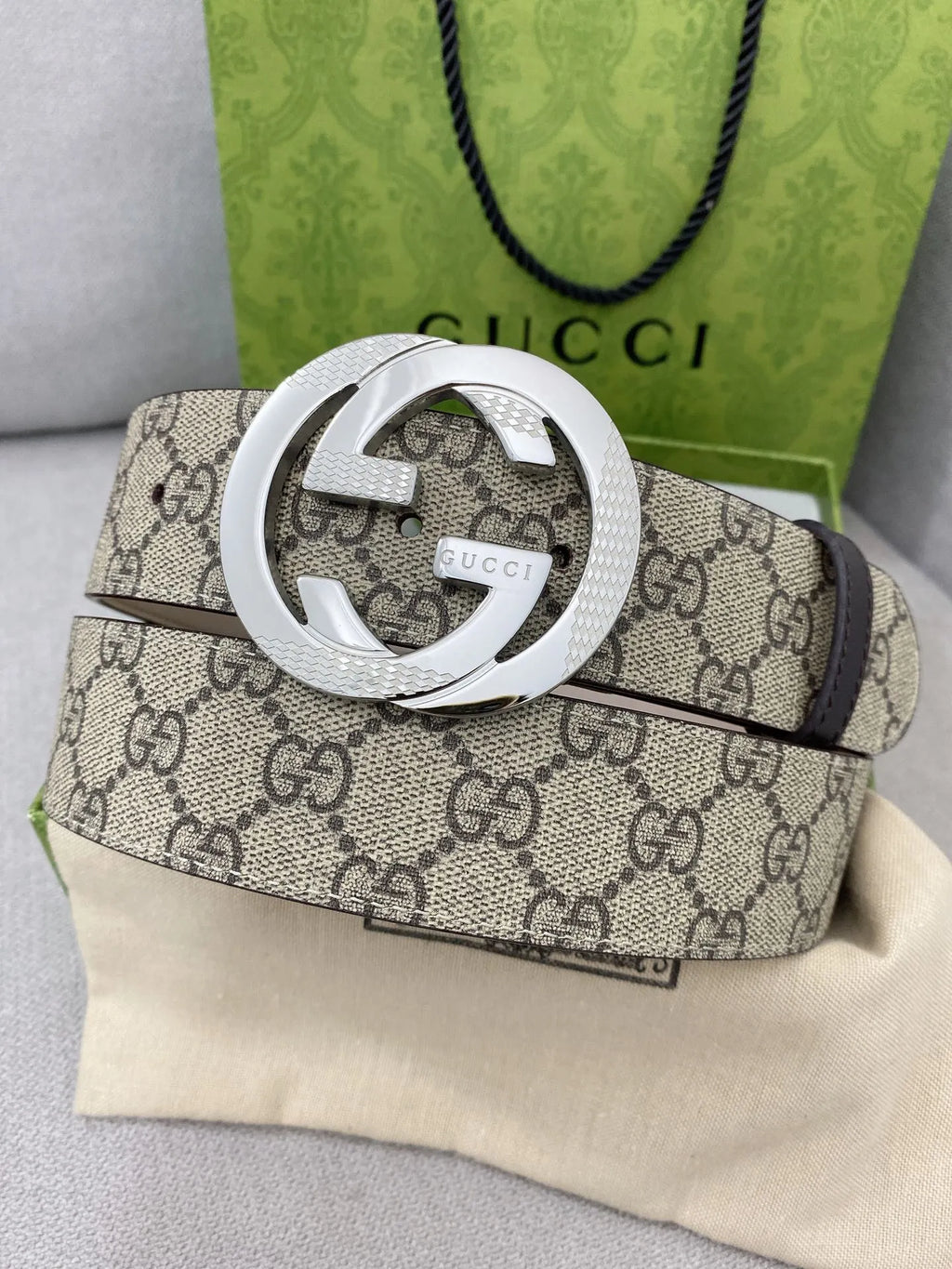 Retro All-Over Print Leather Belt