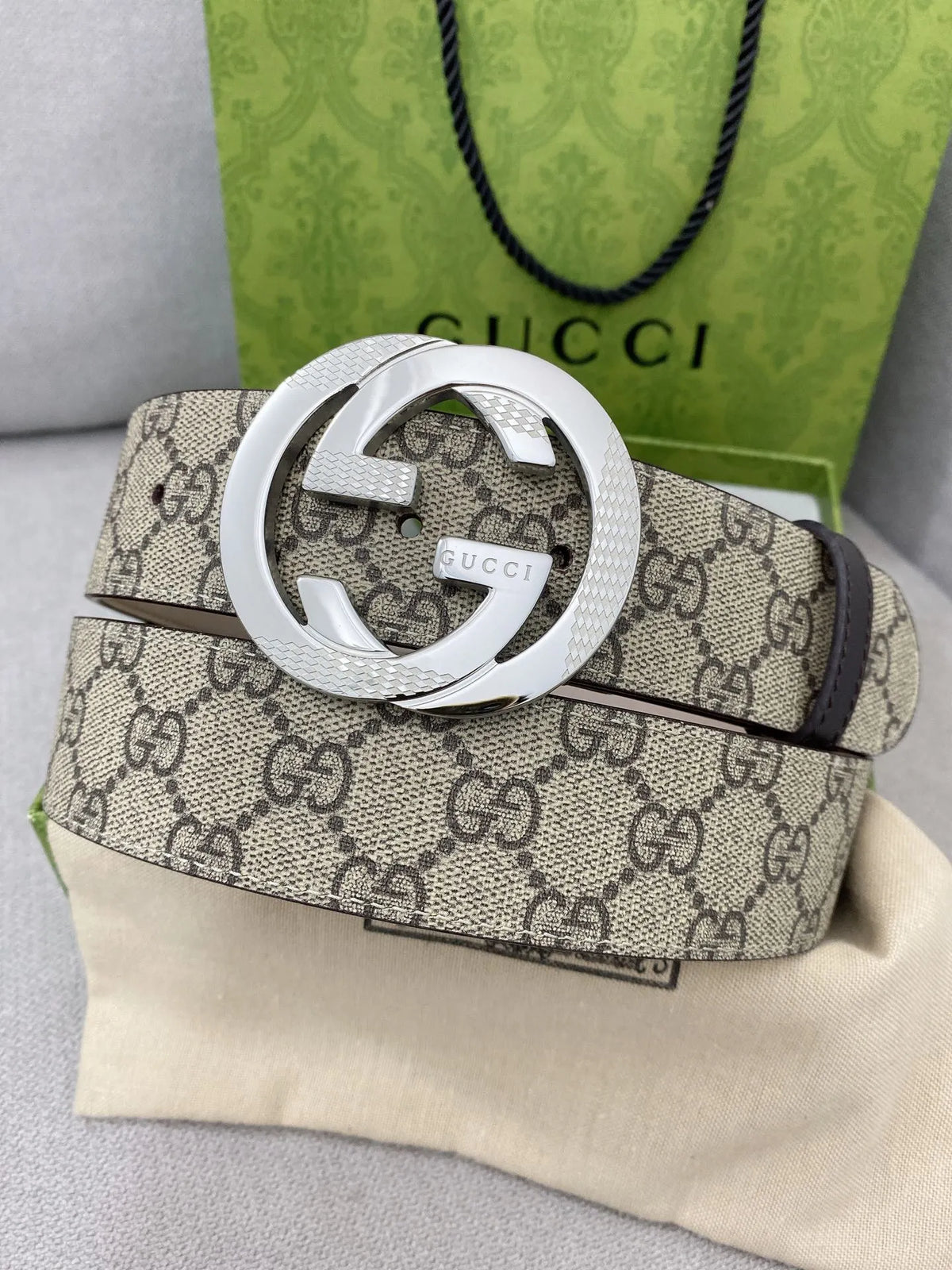 Retro All-Over Print Leather Belt