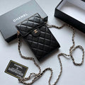 Quilted Pattern Chain Phone Bag Wallet