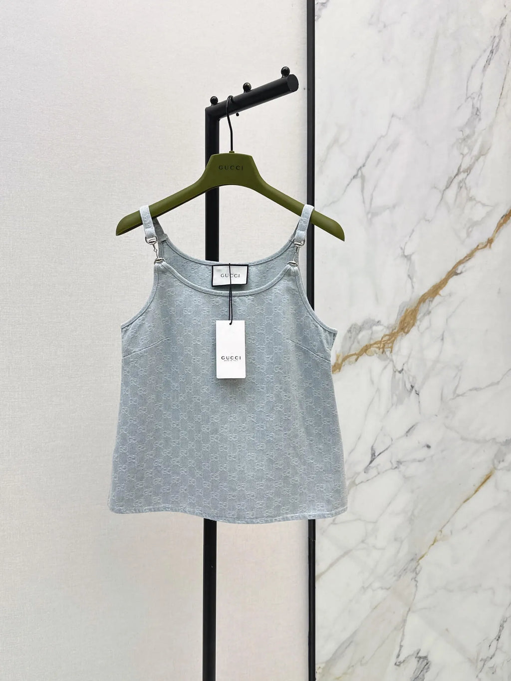 All Over Denim Vest and Jeans Set