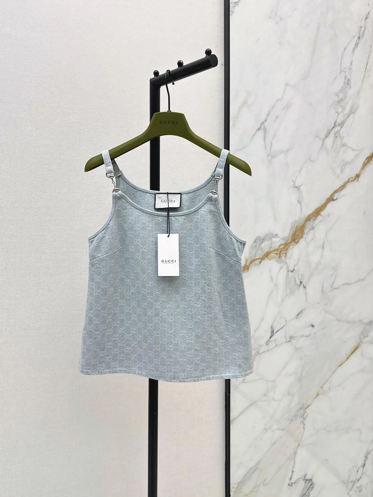 All Over Denim Vest and Jeans Set