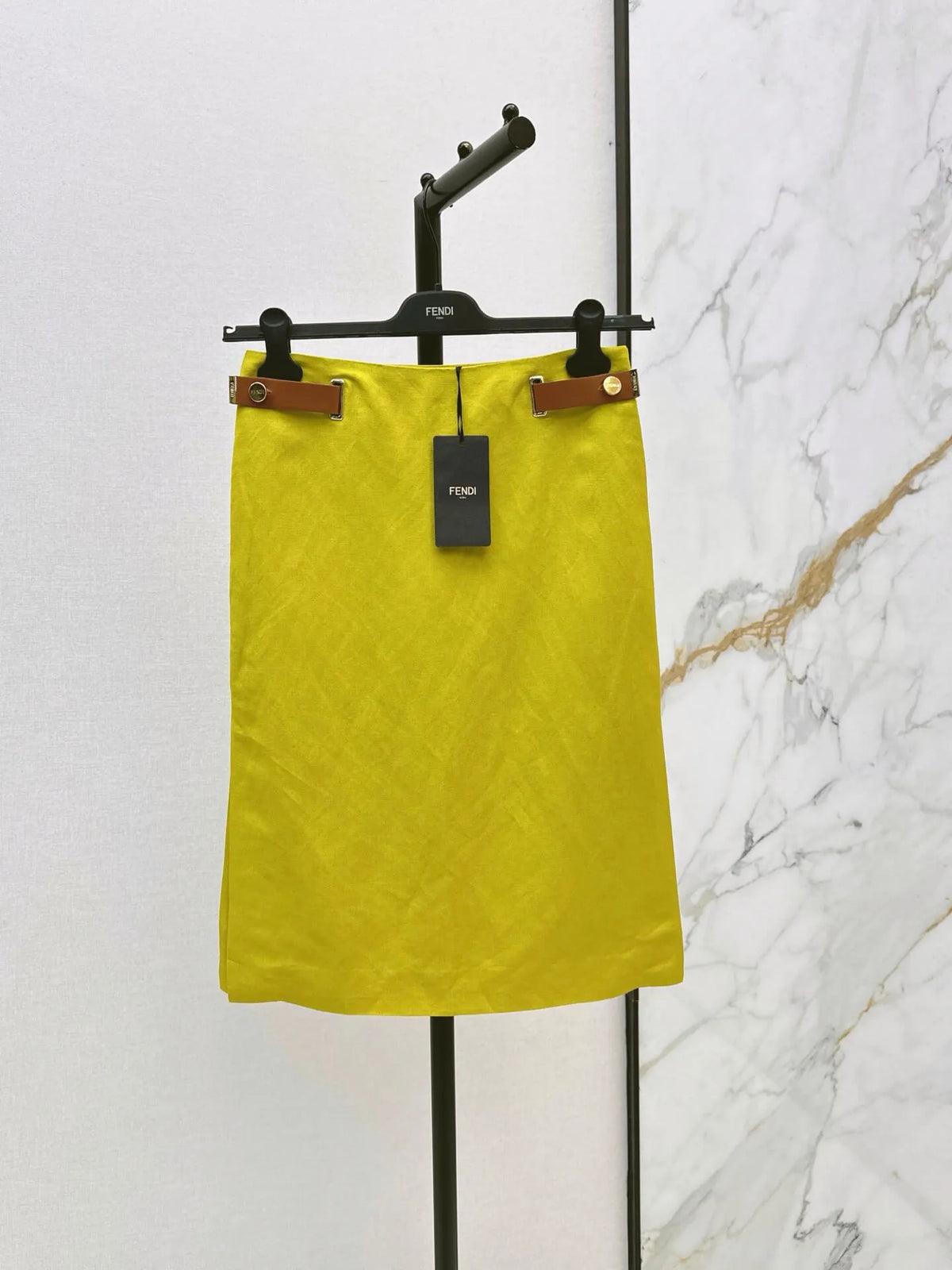 White Blazer and Yellow Skirt Set