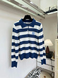 Vintage Contrast Stripe Knit Top