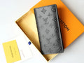 Grey Embossed Long Wallet