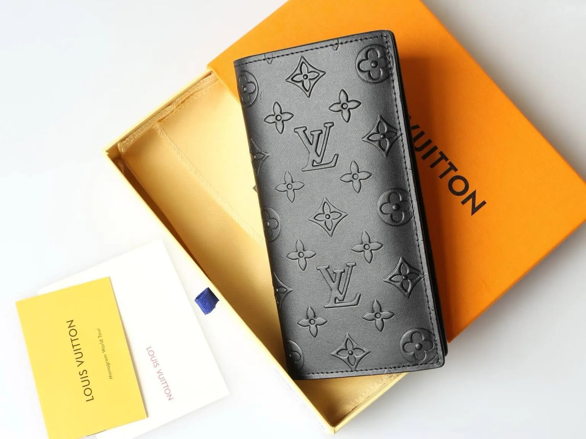 Grey Embossed Long Wallet