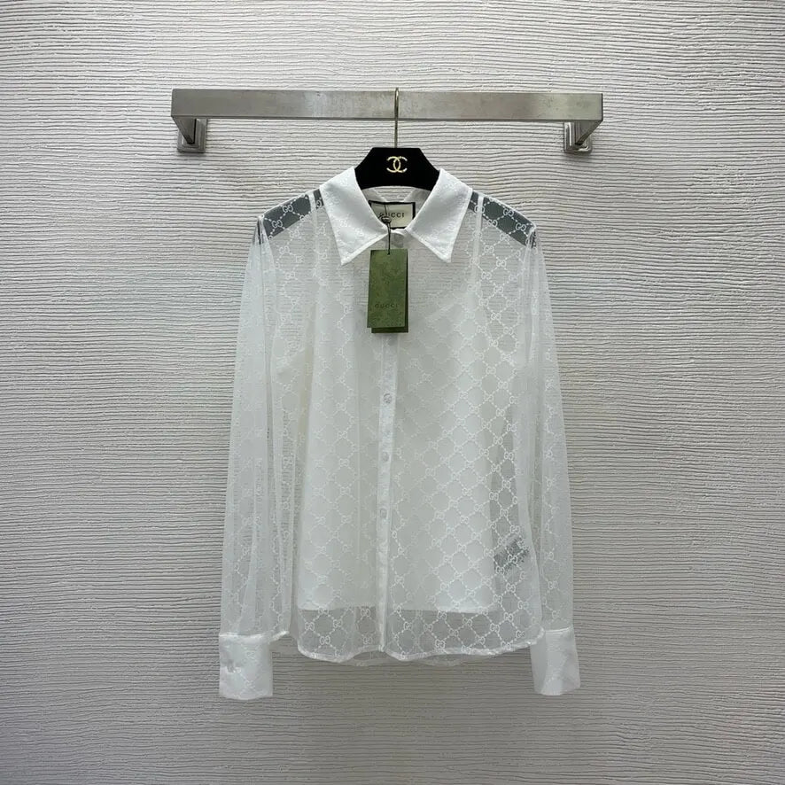 Diamond Jacquard Long Sleeve Shirt