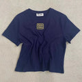 Minimalist Gold Thread Letter Embroidery T-Shirt