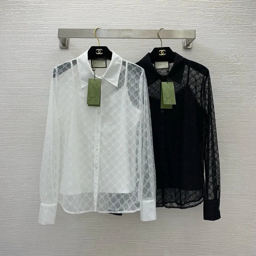 Diamond Jacquard Long Sleeve Shirt