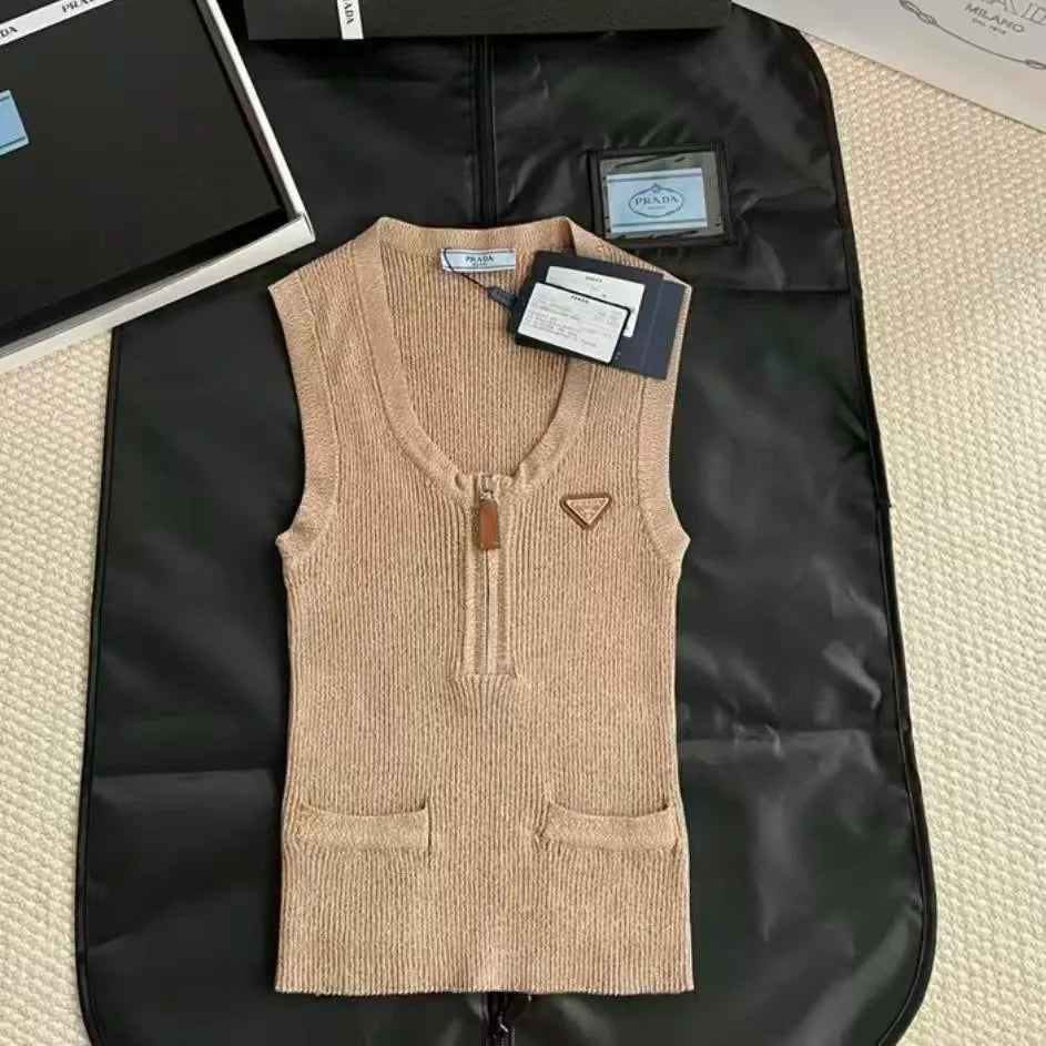Half-Zip Knit Vest