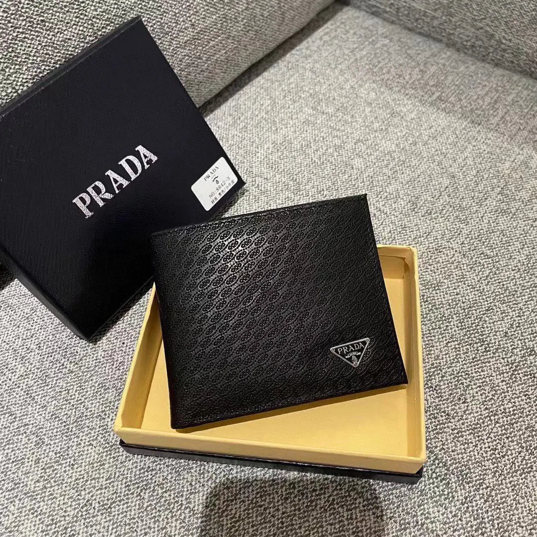 Black Textured Accented Wallet