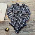 Long Sleeve Printed One-Piece Swimsuit