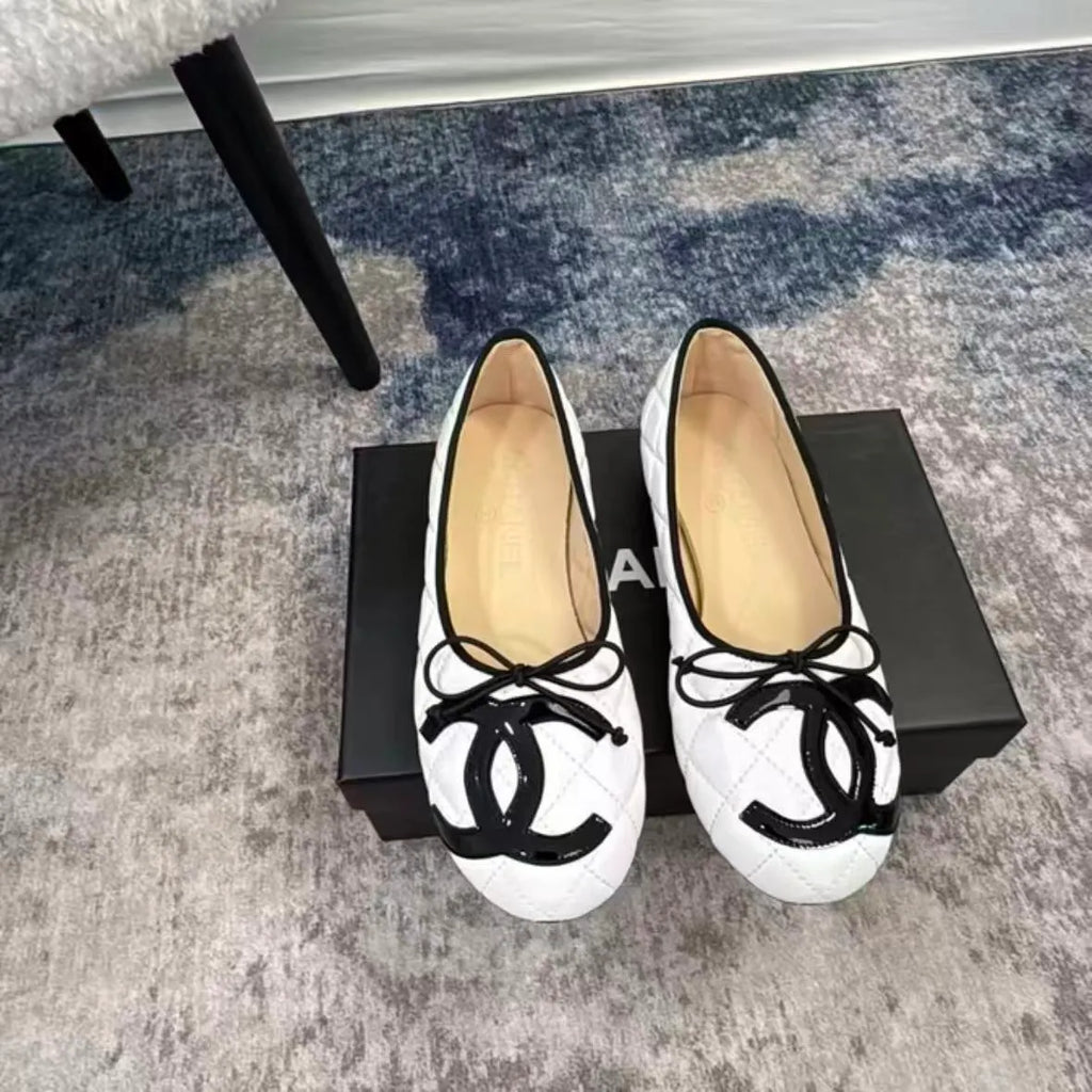 Bow Genuine Leather Flats Shoes