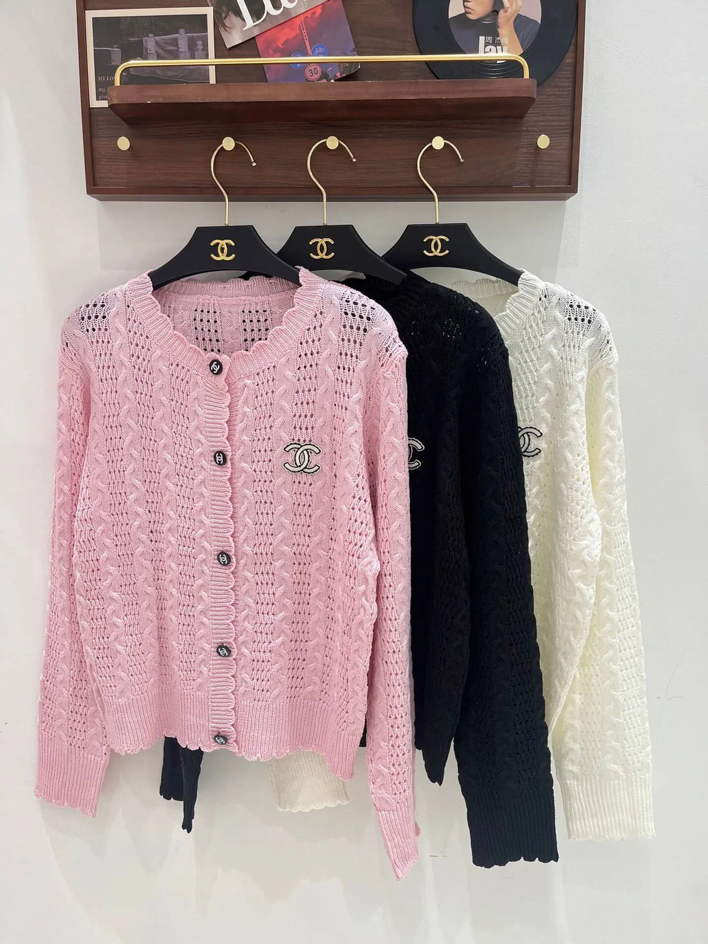 Scalloped Hollow Knit Cardigan