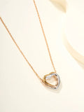 Tri-Tone Diamond Heart Pendant Necklace