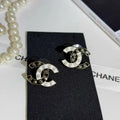 Black and White Enamel Earrings