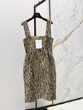 Woven Textured Leopard Dress