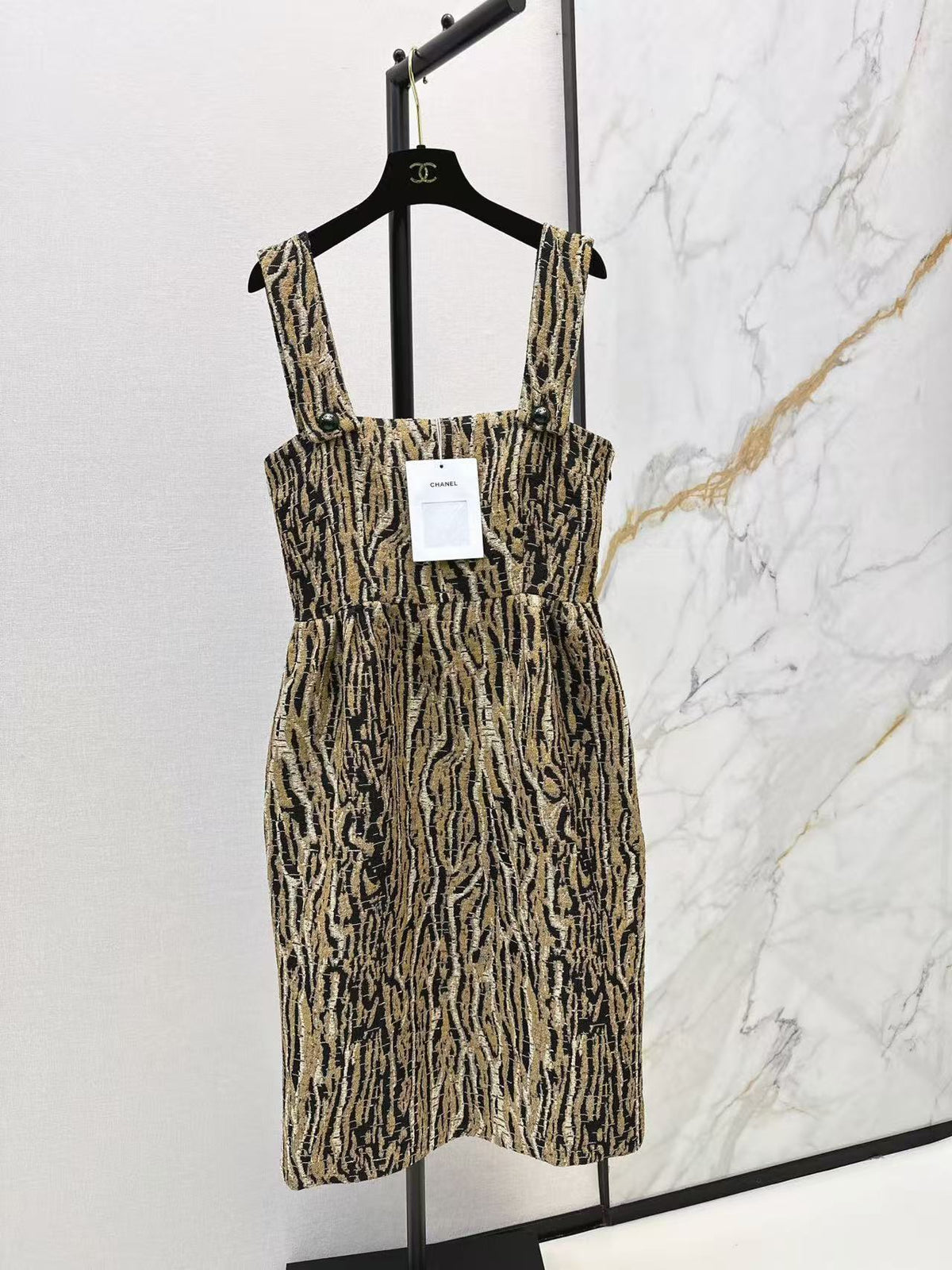 Woven Textured Leopard Dress