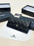 Textured Quilted Long Leather Wallet