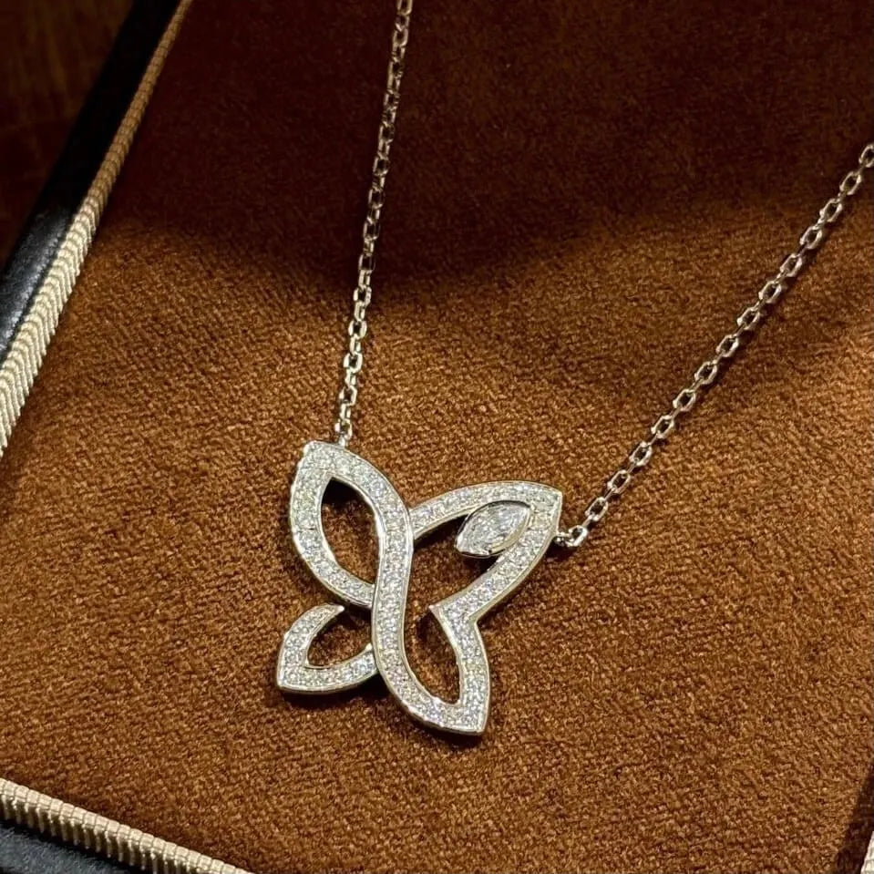 Chic Butterfly Diamond Necklace