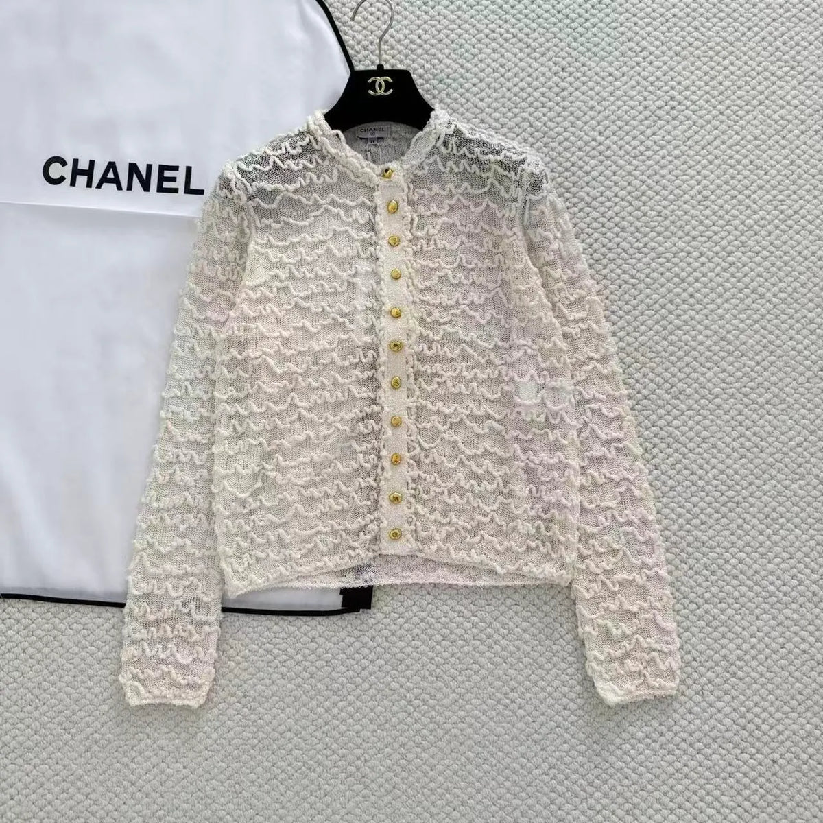 Wave Pattern Crochet Cardigan