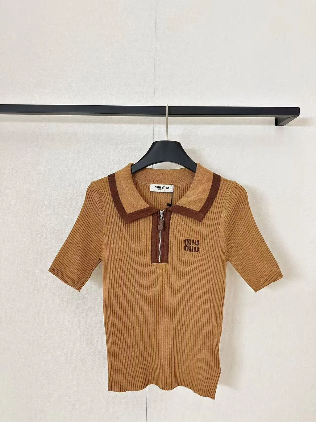 Half-Zip Collared Short Sleeve