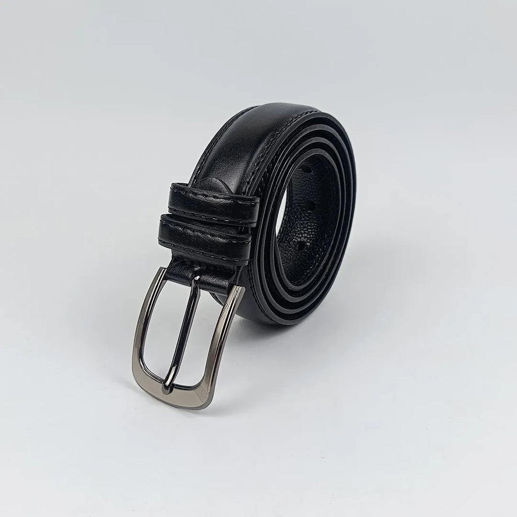 Black Synthetic Leather Belt