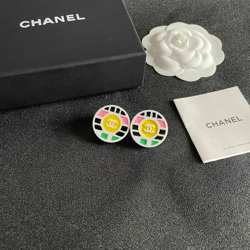 Colorful Circle Stud Earrings