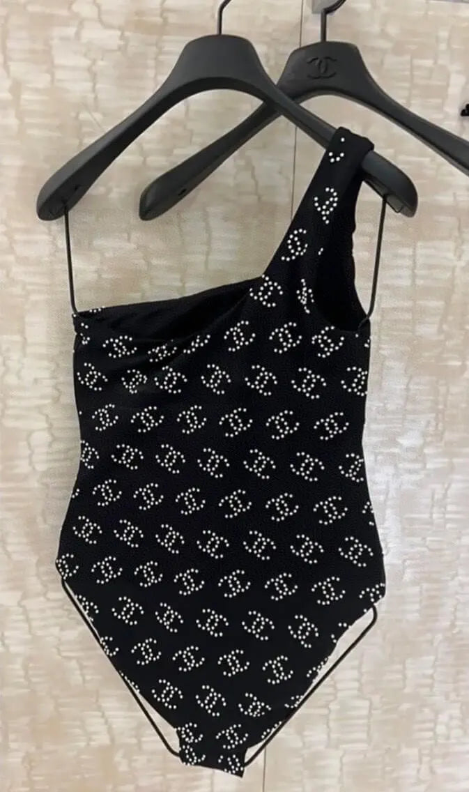 Printed One-Shoulder One-Piece Swimsuit