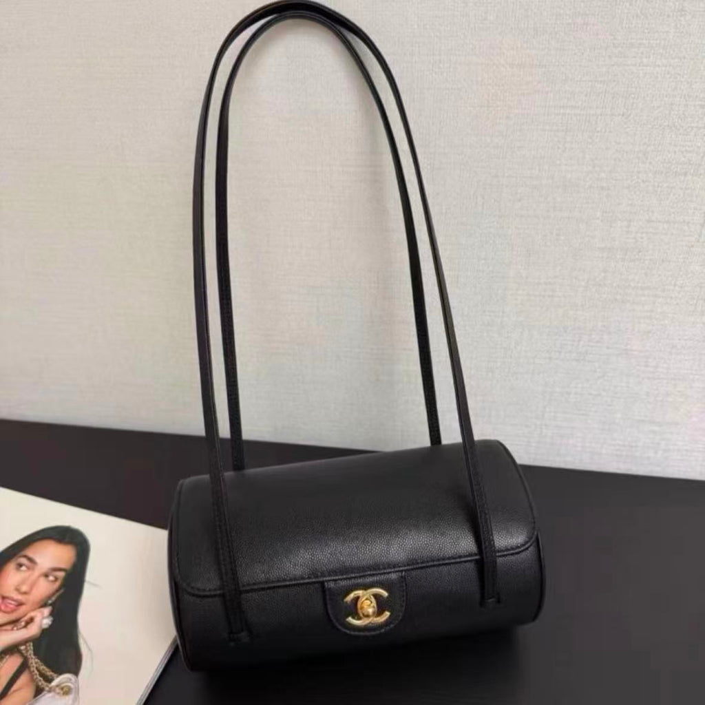 Gold Buckle Cylinder Bag