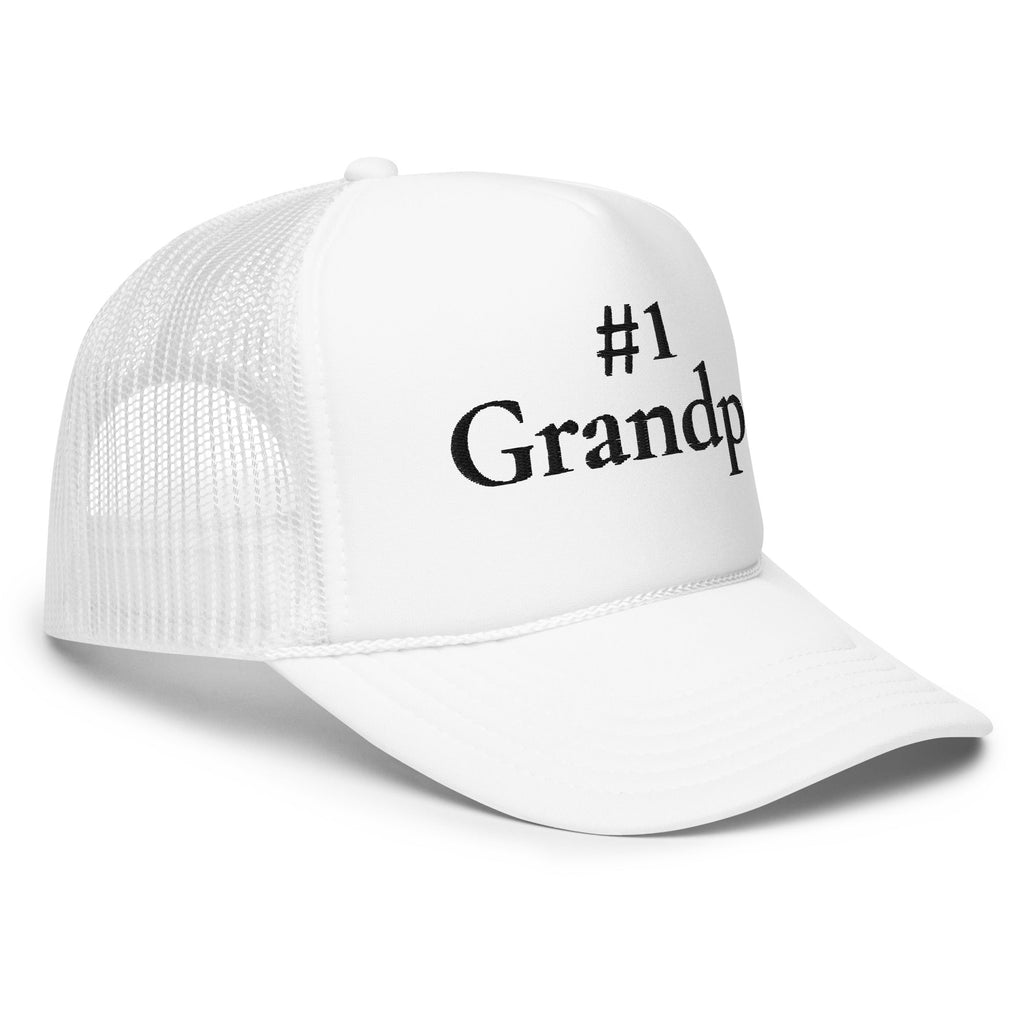 #1 Grandpa Embroidered Foam Trucker Hat Black