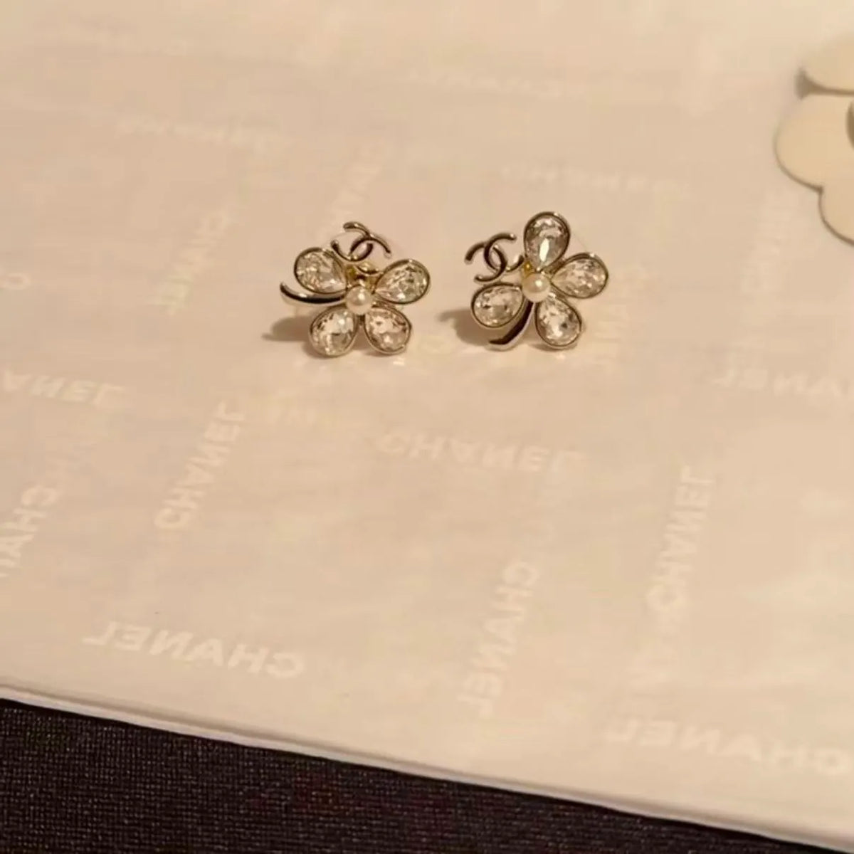 Crystal Four-Leaf Clover Stud Earrings