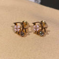 Pink Floral Accent Earrings