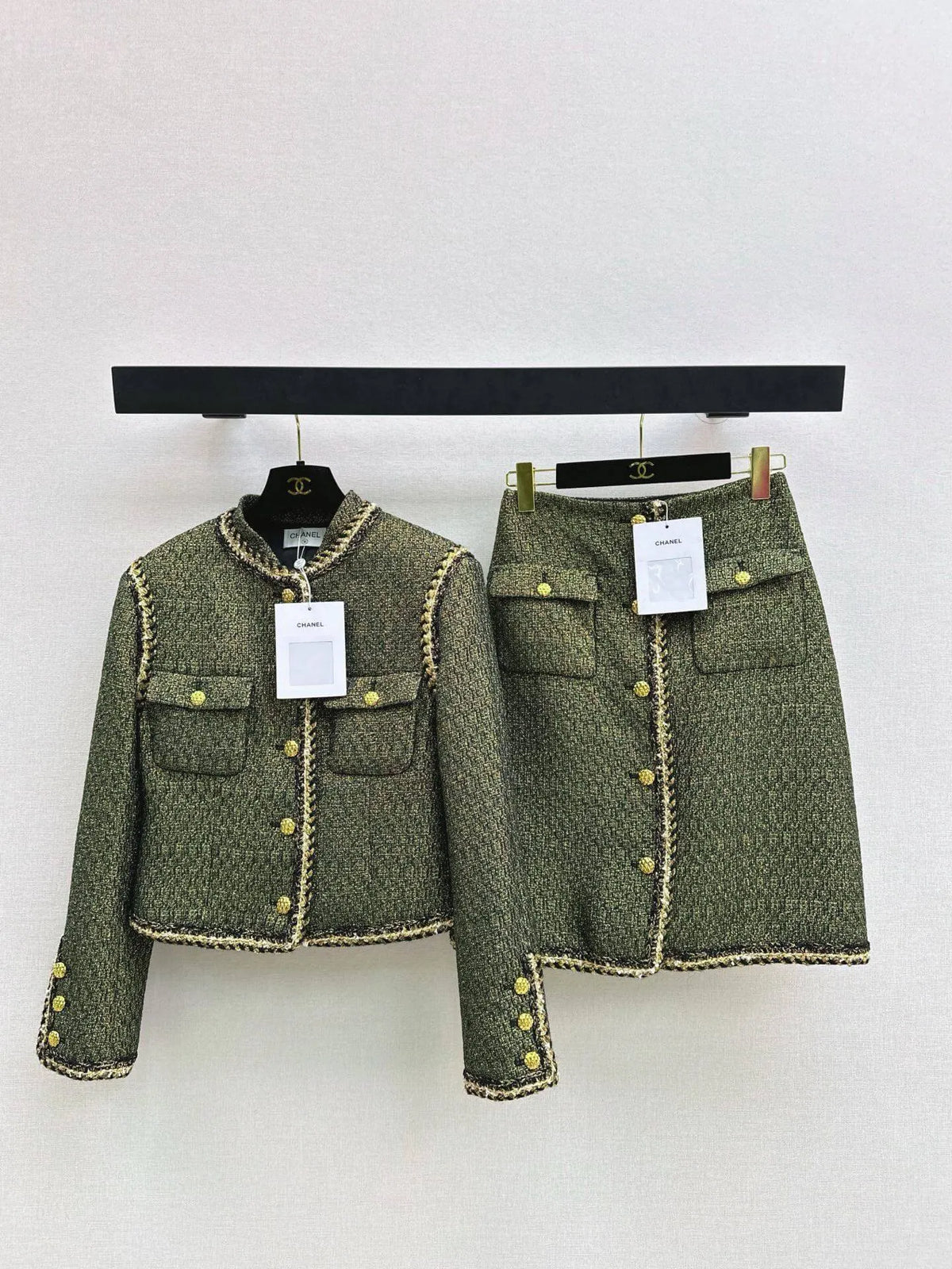 Cropped Tweed Jacket Skirt Co-ord Set
