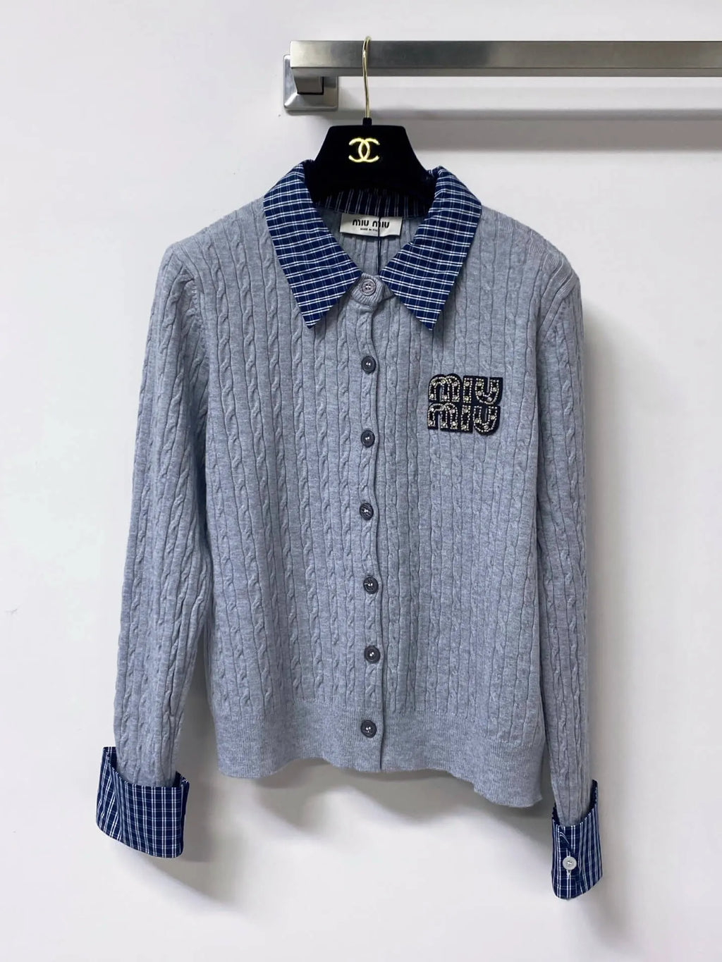 Scallop Neck Hollow Panel Rib Knit Top