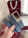 Square Buckle Leather Belt