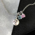 Cross Pearl & Colored Diamond Necklace