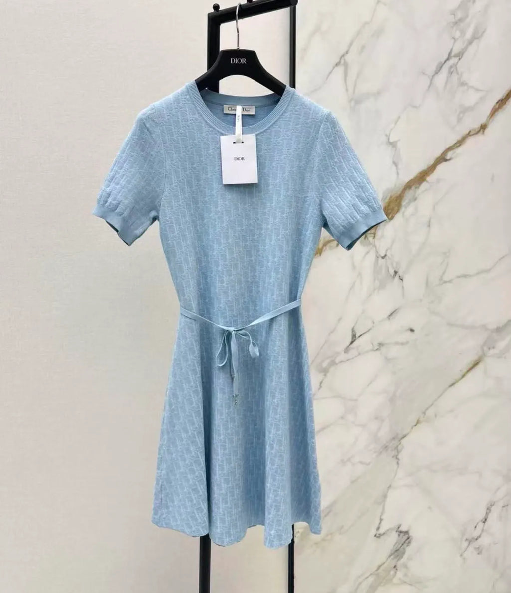 Classic Knit Waist-Cinching Dress