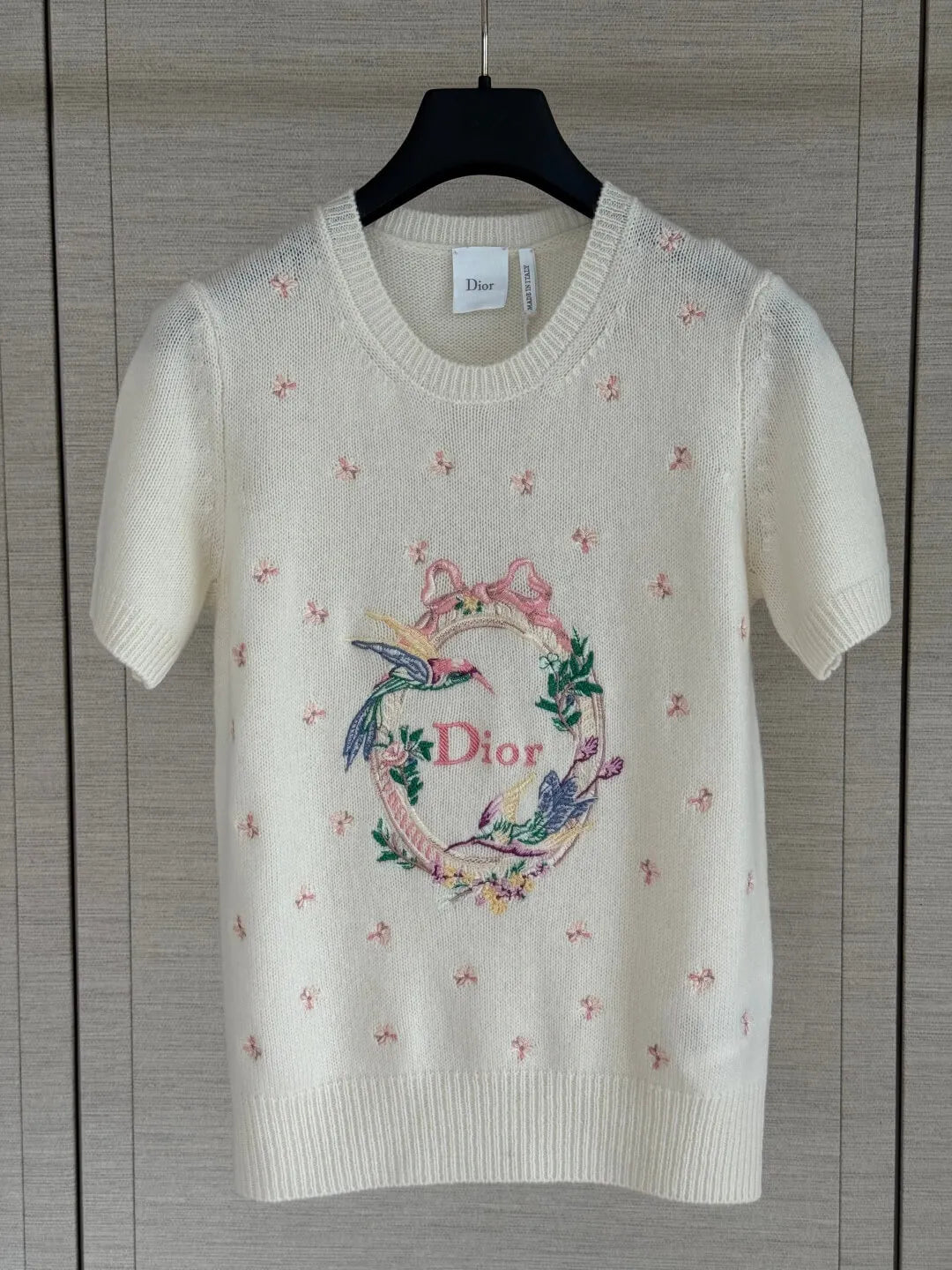 Short Sleeve Embroidered Sweater