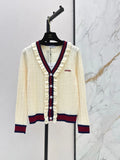Stripe Button Front Knit Cardigan