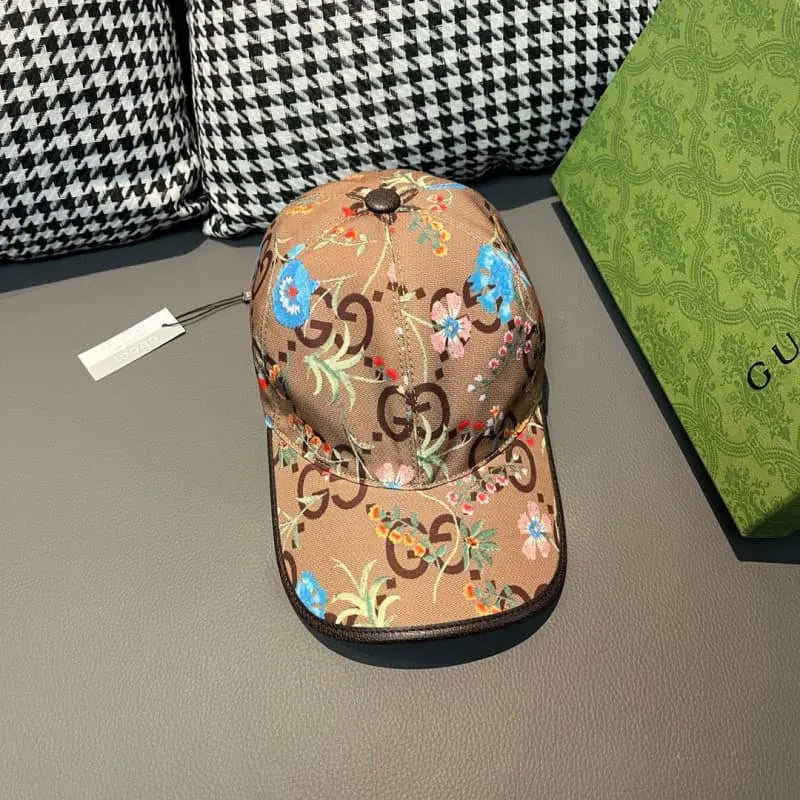 Canvas Floral Print Baseball Cap