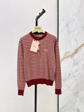 Stripe Henley Knit Sweater