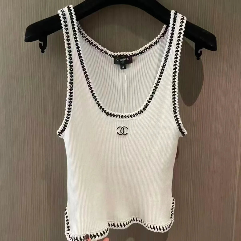 Contrast Piping Tank Top