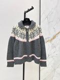 Collared Nordic Jacquard Sweater Jacket